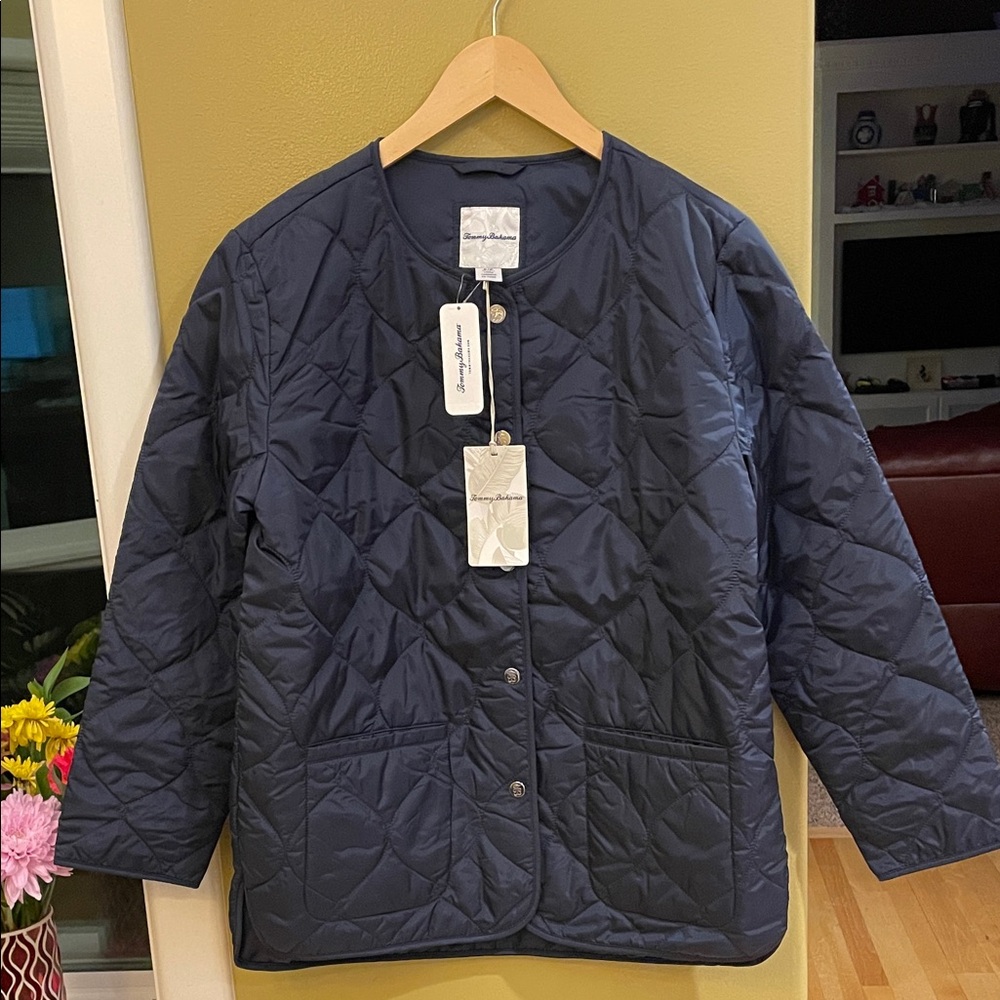 NWT Tommy Bahama Women's Blue Quilted Liner Jacket